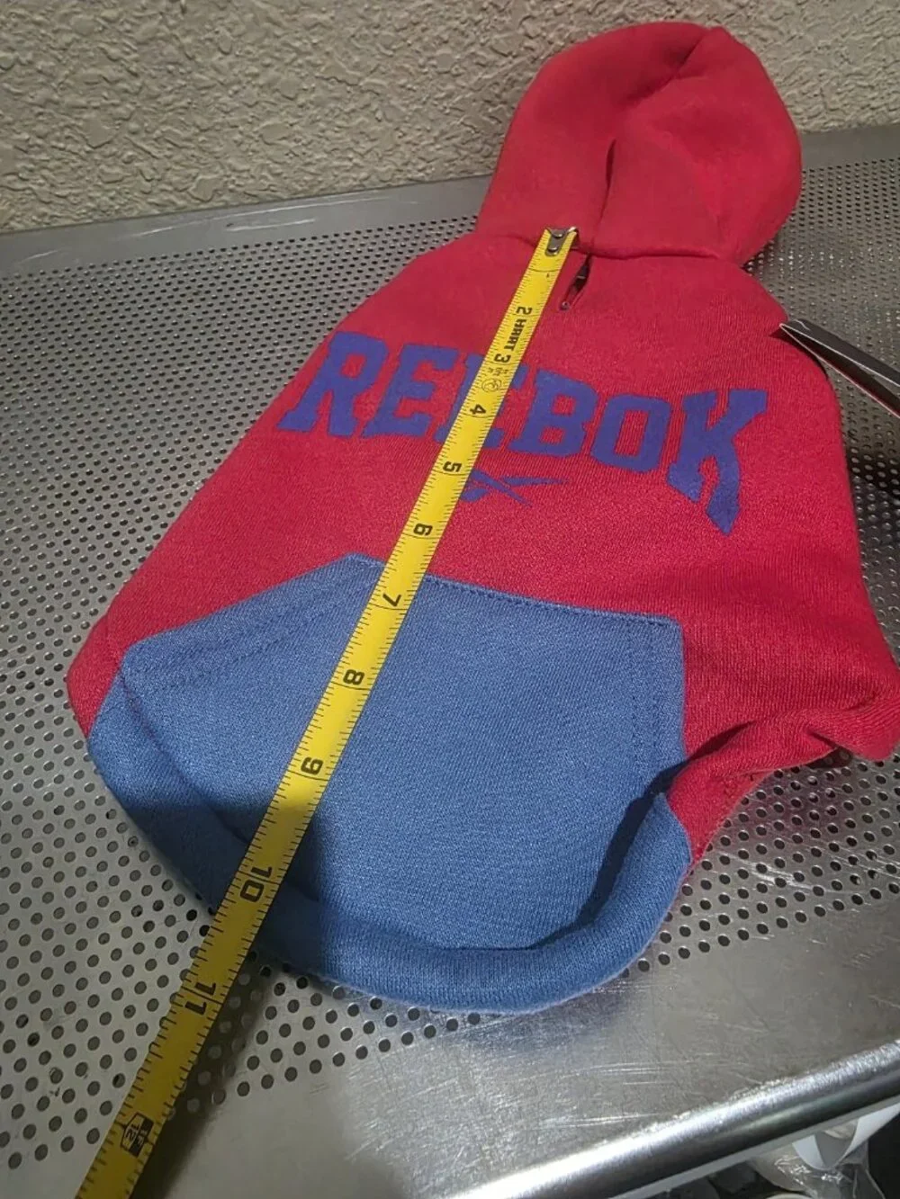 Reebok Dog Hoodie Red Blue Size XS Brand NEW